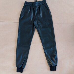 NWT Noir Faux Leather Trendy Jogger Pants Black Women's XS